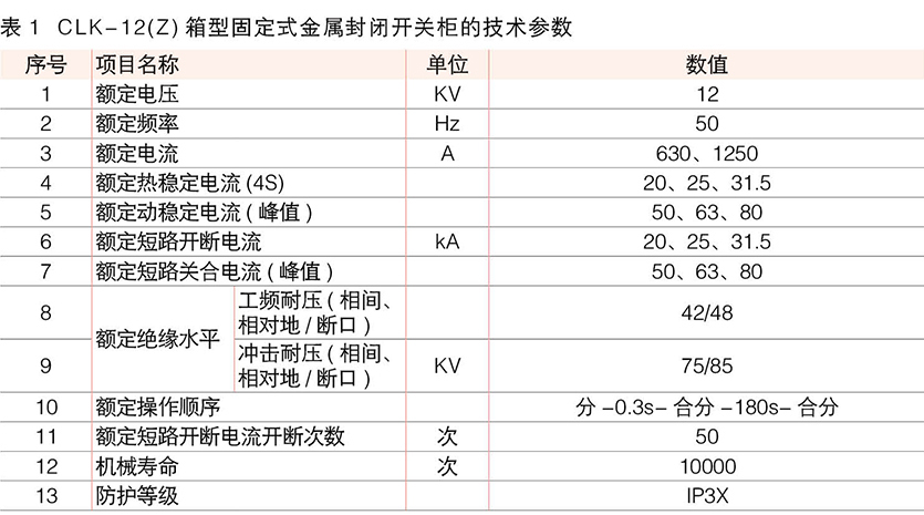 箱型固定式金属封闭开关柜